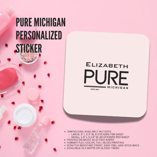 Pure Michigan gepersonaliseerde Sticker
