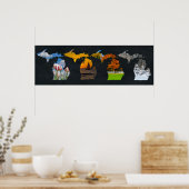 Pure Michigan Seasons Artwork Poster (Keuken)