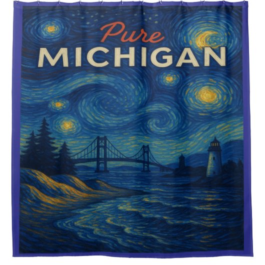 Pure Michigan Sterrennacht Douchegordijn (Voorkant)