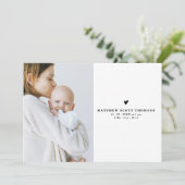 Pure minimalistische foto Baby shower dank u Bedankkaart (Staand voorkant)