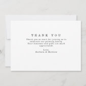 Pure minimalistische foto Baby shower dank u Bedankkaart (Achterkant)