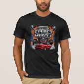 Pure Muscle Power – Engine Muscle Car with Flame T-shirt (Voorkant)