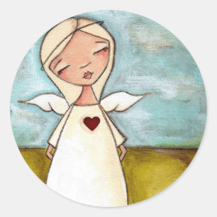 Pure of Heart - Angel-Stickers Ronde Sticker