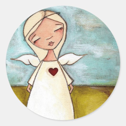 Pure of Heart - Angel-Stickers Ronde Sticker (Voorkant)
