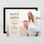 Pure Overlay Save the Date Briefkaart - Cream (Voorkant / Achterkant)