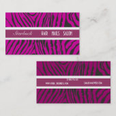 Pure-Paarse Zebras Stripes Makeup Artist Visitekaartje (Voorkant / Achterkant)