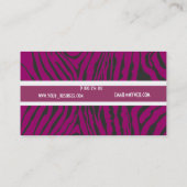Pure-Paarse Zebras Stripes Makeup Artist Visitekaartje (Achterkant)