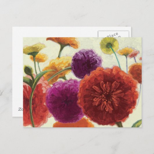 Pure Palette Zinnias Briefkaart (Voorkant / Achterkant)