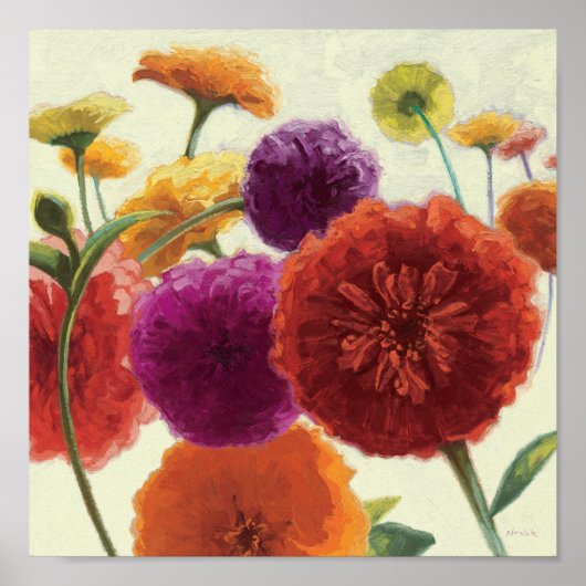 Pure Palette Zinnias Poster (Voorkant)