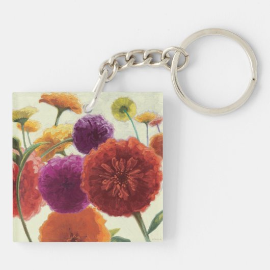 Pure Palette Zinnias Sleutelhanger (Achterkant)