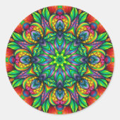 Pure Paradise Mandala Ronde Sticker (Voorkant)