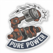 Pure Power Motor Zuiger Biker Motorfiets Sticker (Voorkant)