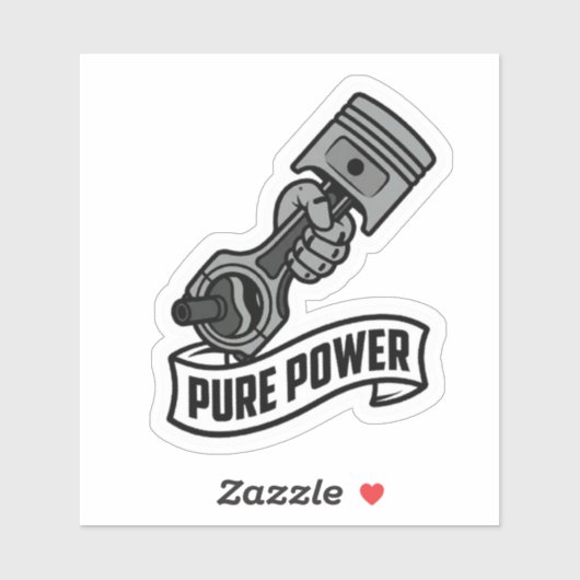 Pure Power Piston Biker Hand Motorfiets Vinyl Sticker (Vel)