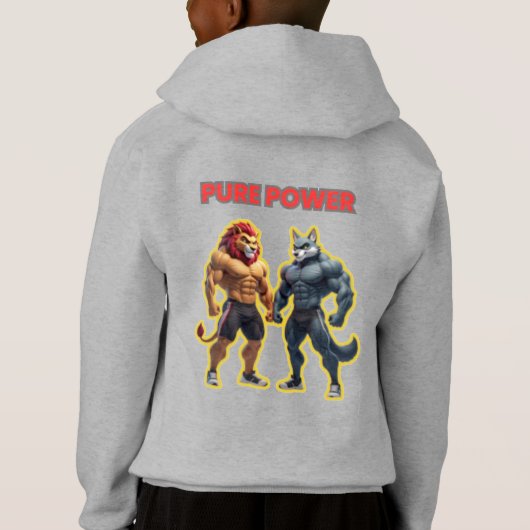 Pure Power – Strong Animal Muscle Cartoon Design (Achterkant)