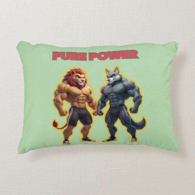 Pure Power – Strong Animal Muscle Cartoon Design Accent Kussen (Voorkant)