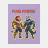 Pure Power – Strong Animal Muscle Cartoon Design Fleece Deken (Voorkant)