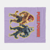 Pure Power – Strong Animal Muscle Cartoon Design Fleece Deken (Voorkant (Horizontaal))