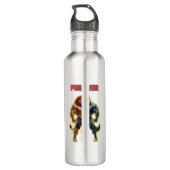 Pure Power – Strong Animal Muscle Cartoon Design Waterfles (Achterkant)
