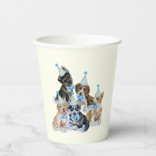 Pure Puppy Dog Theme Blue Birthday Supply Papieren Bekers