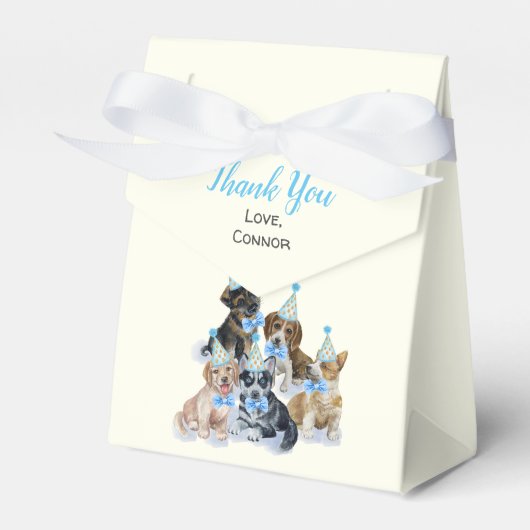 Pure Puppy | Dogs Theme Birthday Party Hartelijk d Bedankdoosjes (Voorkant Zijde)
