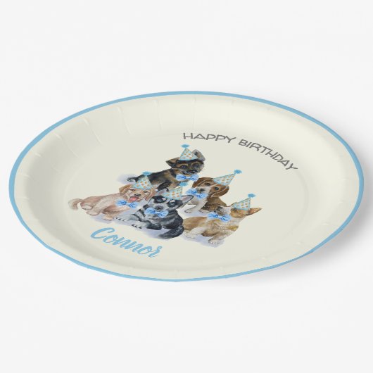 Pure Puppy | Dogs Theme Birthday Party Supply Papieren Bordje (Gekanteld)