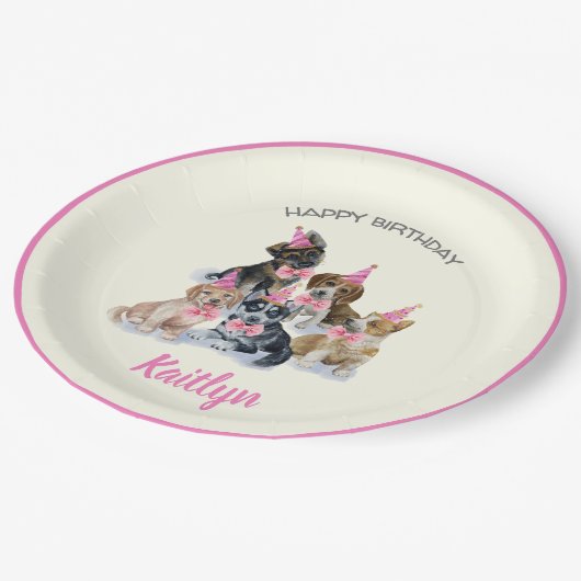 Pure Puppy | Dogs Theme Birthday Party Supply Papieren Bordje (Gekanteld)