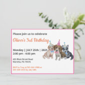 Pure Puppy | Dogs Theme Boy First Birthday Party Kaart (Staand voorkant)