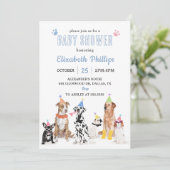 Pure Puppy Elegant Schattige Baby shower Party Kaart (Staand voorkant)