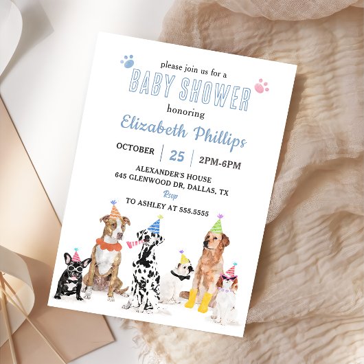 Pure Puppy Elegant Schattige Baby shower Party Kaart