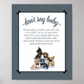 Pure Puppy | Elegant Zeg geen Baby shower Game Poster (Voorkant)