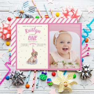 Pure Puppy   Foto labrador Girls Pink Birthday Kaart