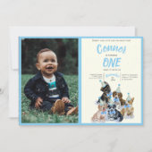 Pure Puppy 🐶 Hond Thema Eerste Verjaardag Party F Kaart (Voorkant)