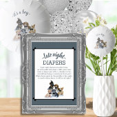 Pure Puppy | Late Night Diapers Baby shower Game Poster