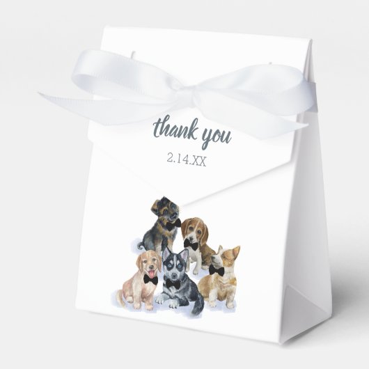 Pure Puppy | Zwart Stropdas Elegant Cute Baby show Bedankdoosjes (Voorkant Zijde)