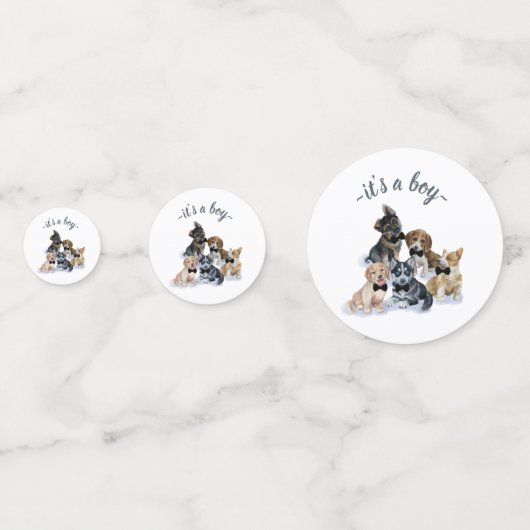 Pure Puppy | Zwart Stropdas Elegant Cute Baby show Confetti (Voorkanten)
