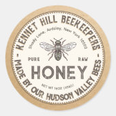 Pure rauwe honing label kraft franse bij (Voorkant)