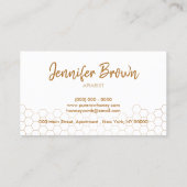 Pure rauwe honingbijen Apiary Honeycomb Visitekaartje (Achterkant)