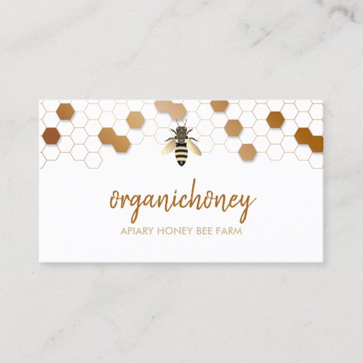 Pure rauwe honingbijen Apiary Honeycomb Visitekaartje (Voorkant)