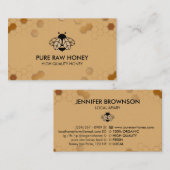 Pure Raw Honey Bee Keeper Honeycomb Apiary Visitekaartje (Voorkant / Achterkant)