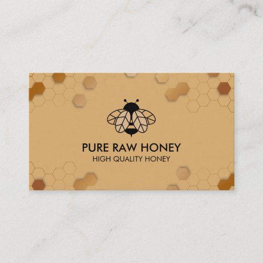 Pure Raw Honey Bee Keeper Honeycomb Apiary Visitekaartje (Voorkant)