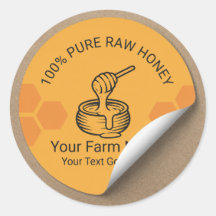 Pure Raw Honey Boerderij Label