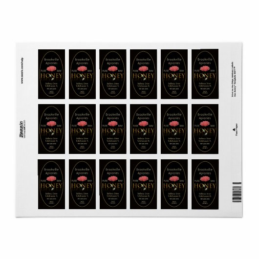 Pure Raw Honey Label Black en Gold met ventilator (Full Sheet)