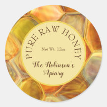 Pure Raw Honey Label Classic Ronde Sticker