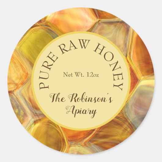 Pure Raw Honey Label Classic Ronde Sticker (Voorkant)