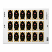 Pure Raw Honey Label Zwart en Goud Poppy Flower (Full Sheet)