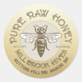 PURE RAW HONEY QUEEN BEE LABEL (Voorkant)