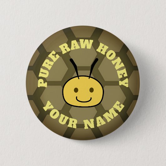 Pure Raw Honey Ronde Button 5,7 Cm (Voorkant)