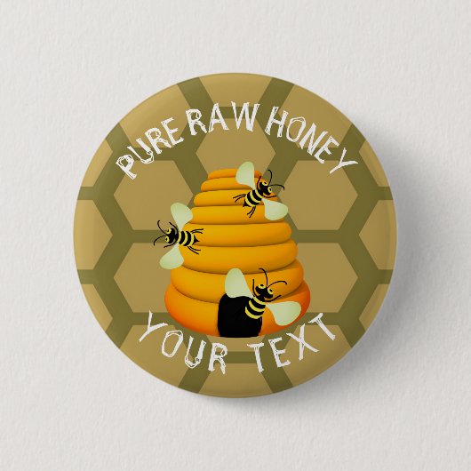 Pure Raw Honey Ronde Button 5,7 Cm (Voorkant)