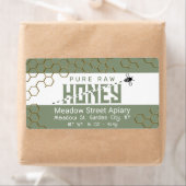 Pure Raw Honey Schattige Bee Crossing Gold Honingr Etiket (Insitu)