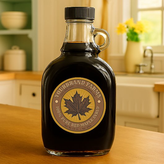  Pure Red Maple Syrup Label Sjabloon